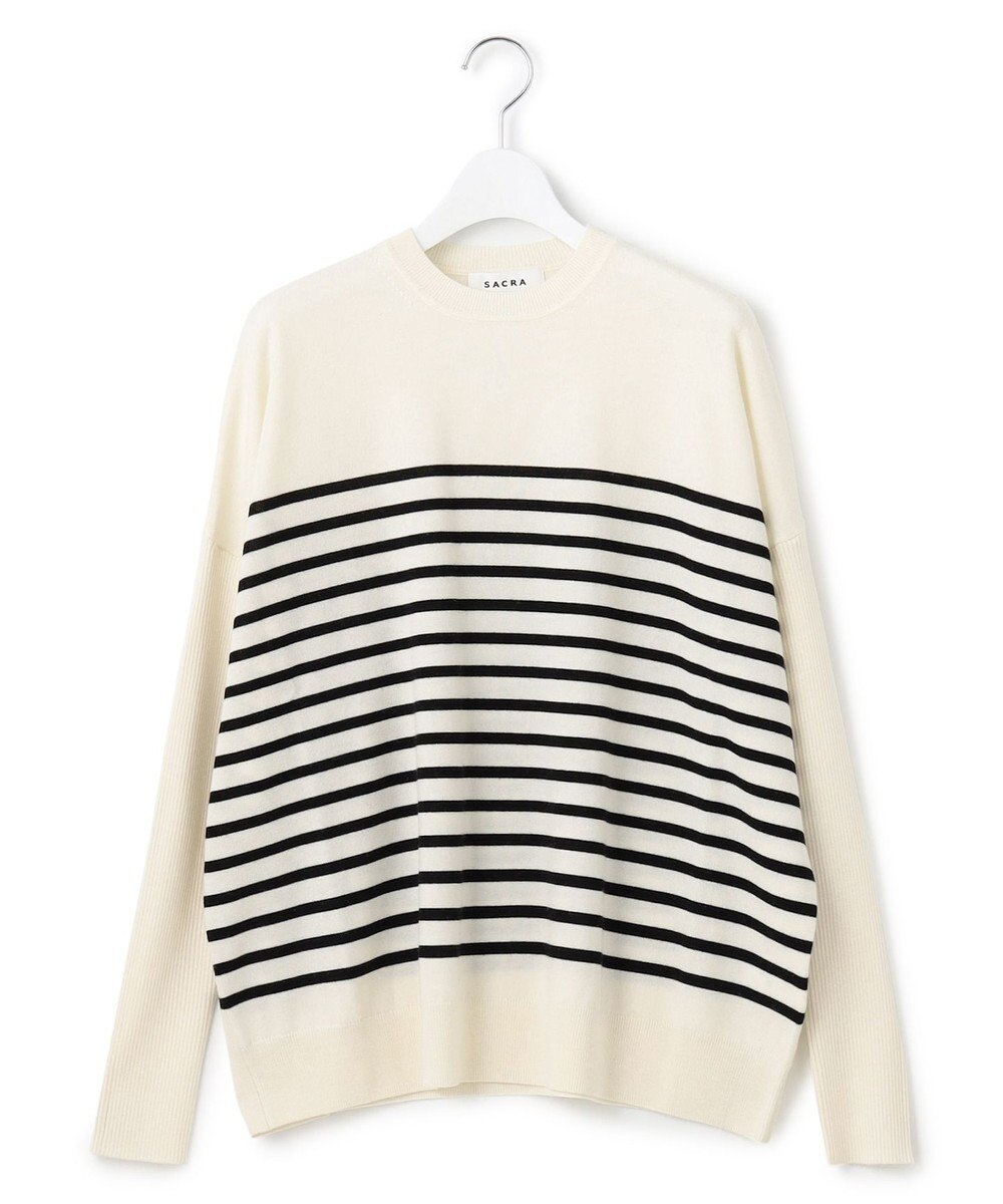 23区 【SACRA】エクストラファインメリノ ボーダーニット 