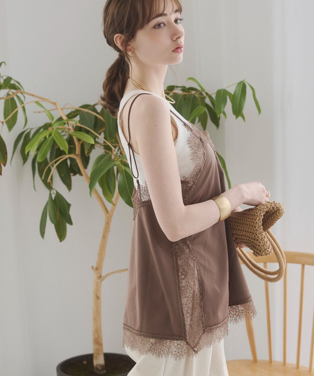 WEGO 【ANGIE VINTAGE】サテンレースキャミソール 