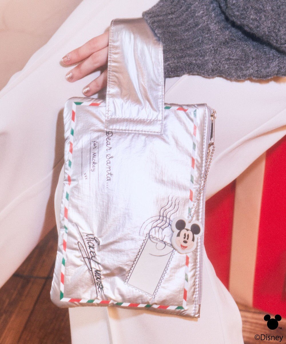 earth music&ecology 【予約】Disney/ミッキーチャーム付きレターモチーフポーチ 