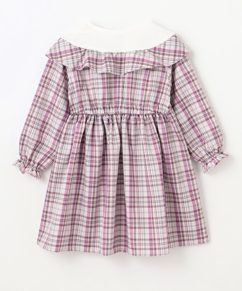 ANY KIDS チェックドッキングワンピース 