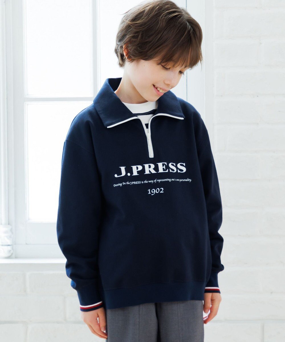 J.PRESS KIDS 【140-170cm】ミニ裏毛 ハーフジップ トレーナー 