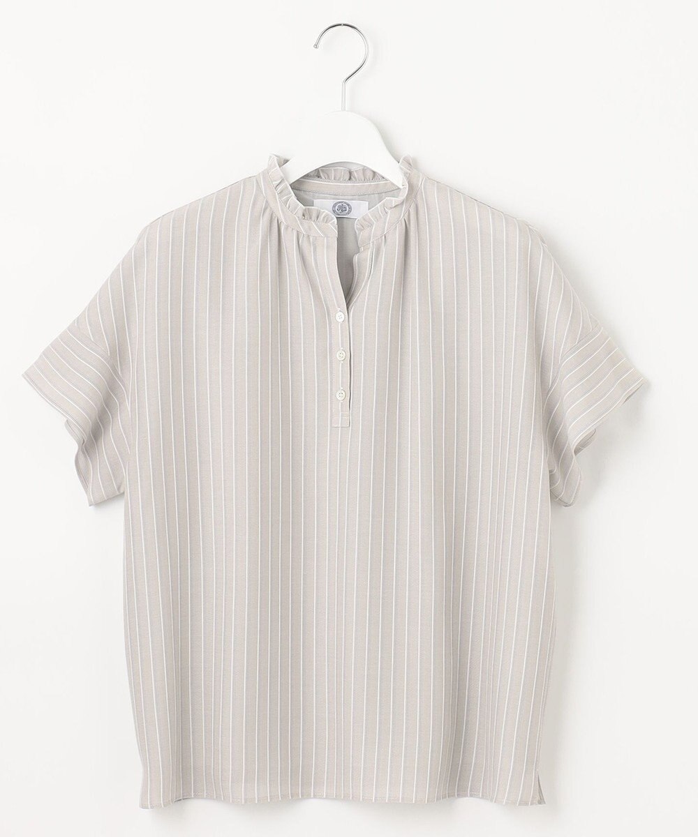 J.PRESS LADIES シアーストライプチェック カットソー 