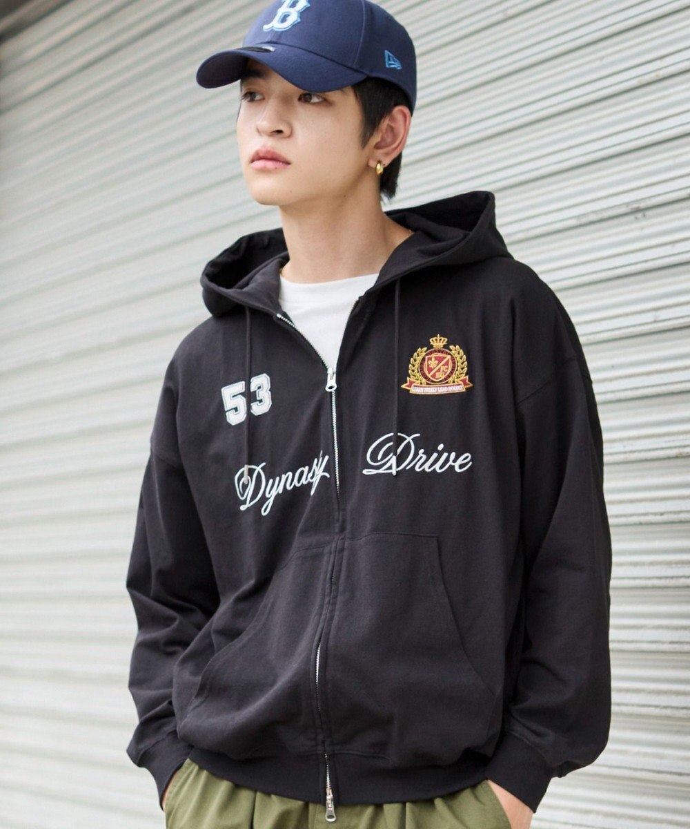 WEGO 【ユニセックスITEM/MLサイズ展開】ナンバリングカットZIPパーカー 