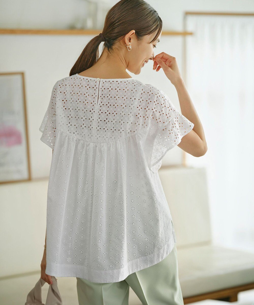 組曲 【洗える】エンブロイダリーレース チュニックブラウス 