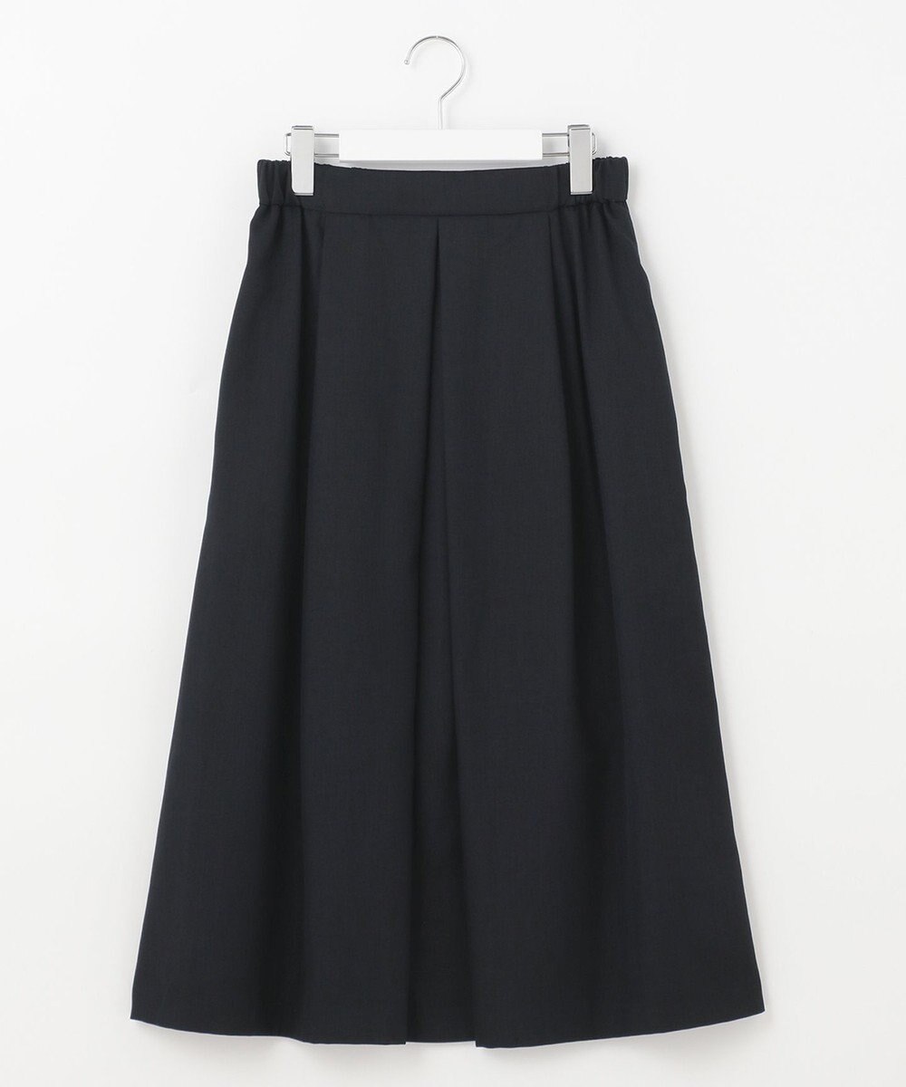 自由区 【接触冷感・速乾・UVカット・撥水・防シワ】リネンライクツイル タックスカート 