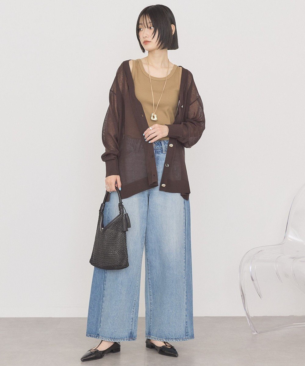 AMERICAN HOLIC メタルボタンシアーVネックカーディガン 