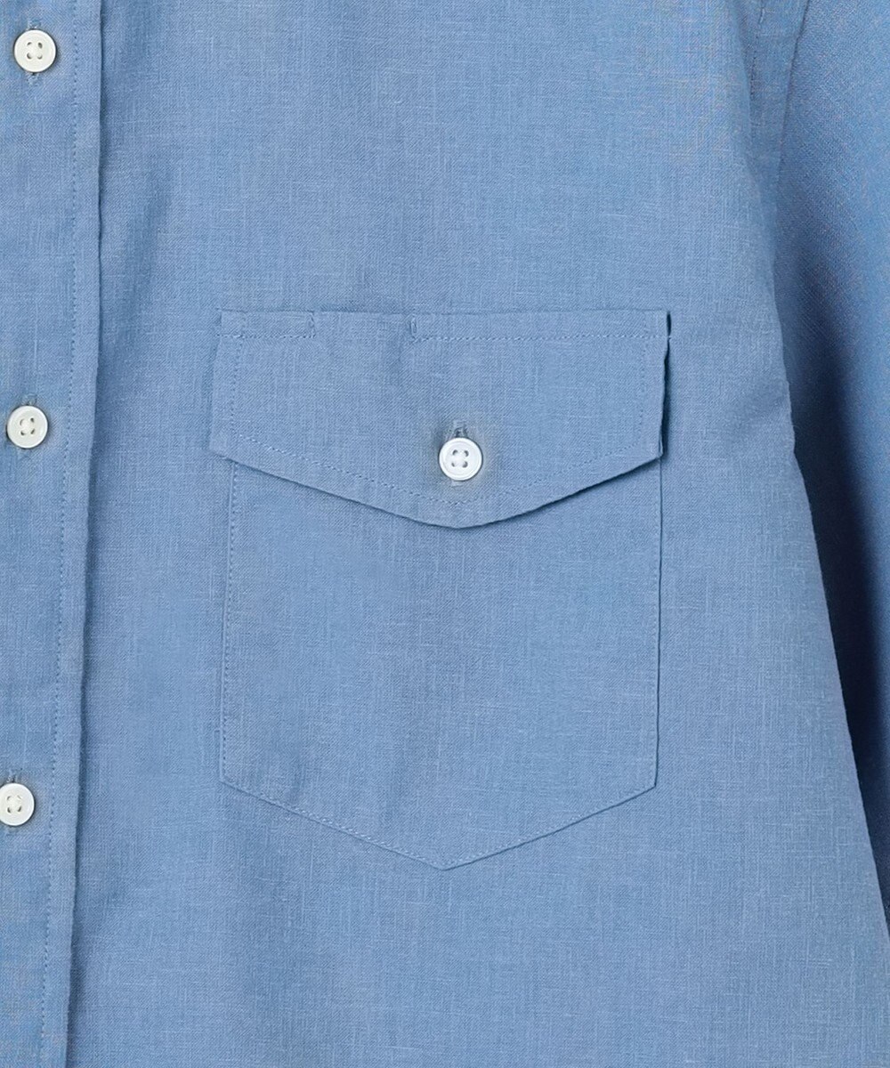 J.PRESS MEN 【HYBRID LINEN】 バンドカラーシャツ 