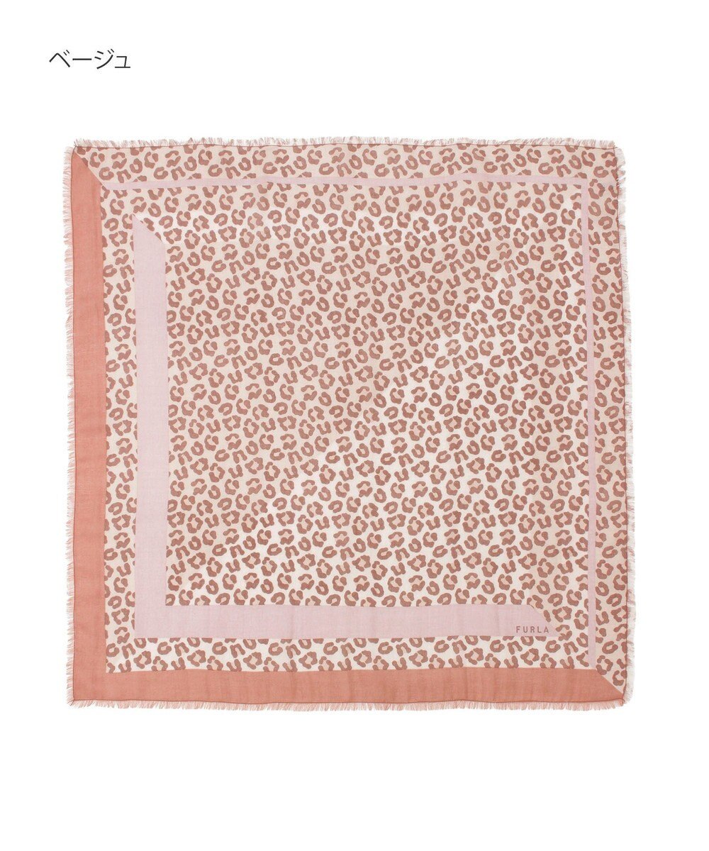 MOONBAT FURLA(フルラ）レオパードウールスカーフ 80×80㎝ 