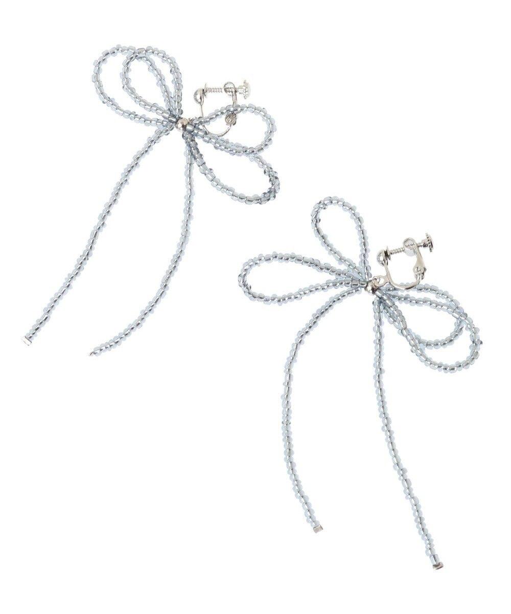 AMERICAN HOLIC ビーズレイーヤードリボンイヤリング 