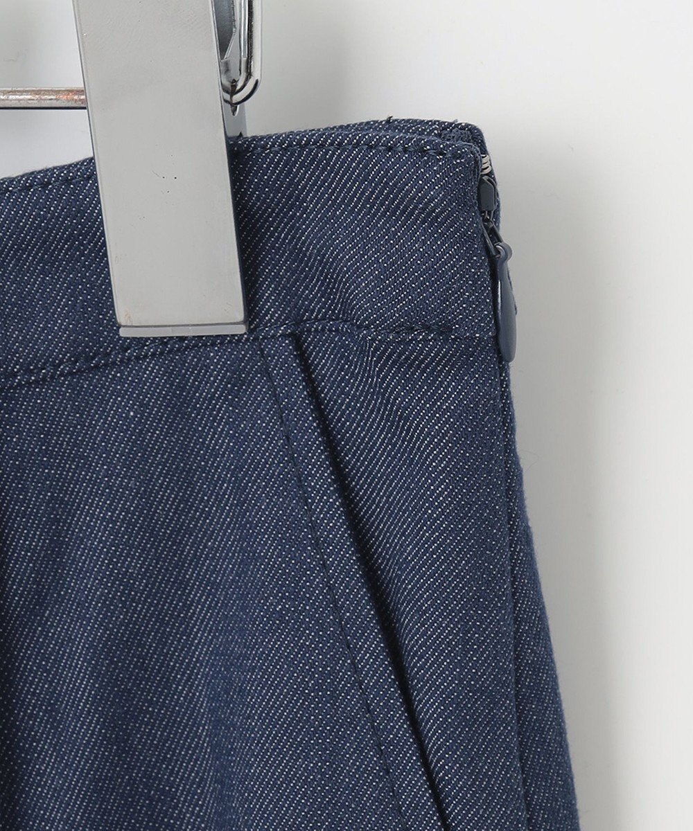 J.PRESS LADIES 【洗える】セルロースシャンブレー セミワイド マリン パンツ 