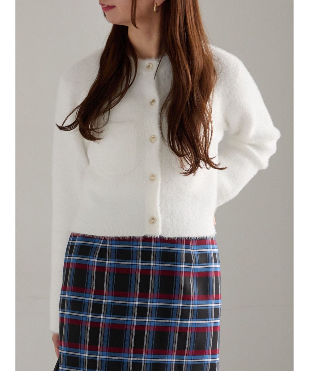 Te chichi ショートシャギーポケットカーディガン 