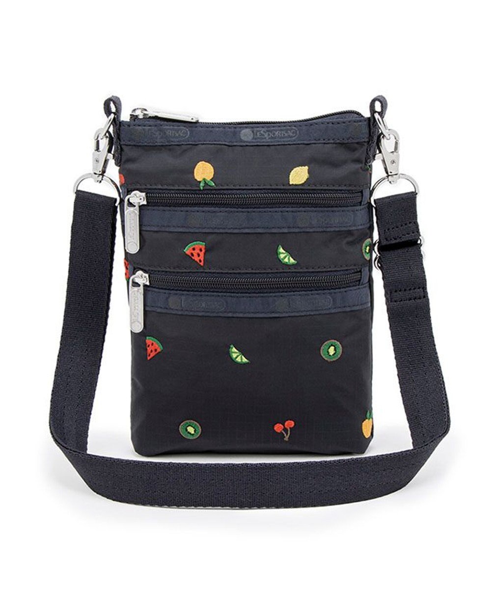 LeSportsac 3 ZIP CROSSBODY/ミックスドフルーツエンブロイダリー 