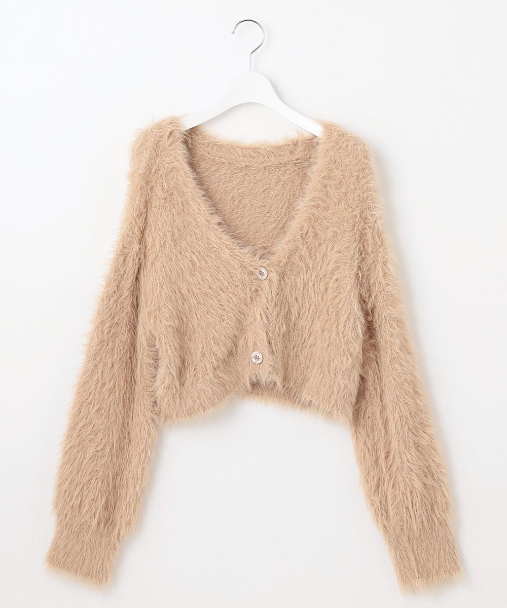 Feroux 【洗える】シャギーショート カーディガン 