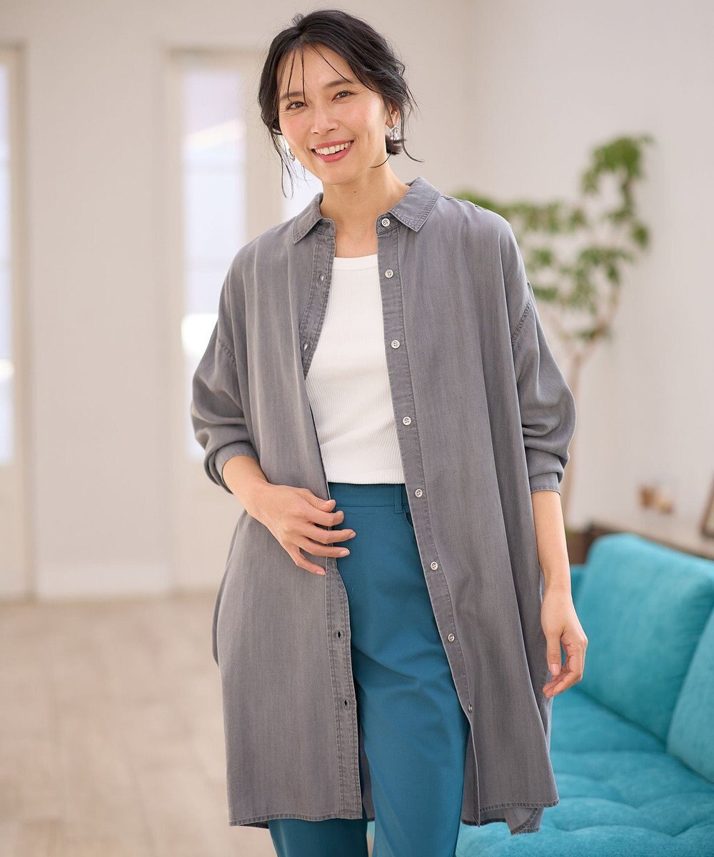 ANY 【手洗い可能】ウォッシャブルデニムシャツ 