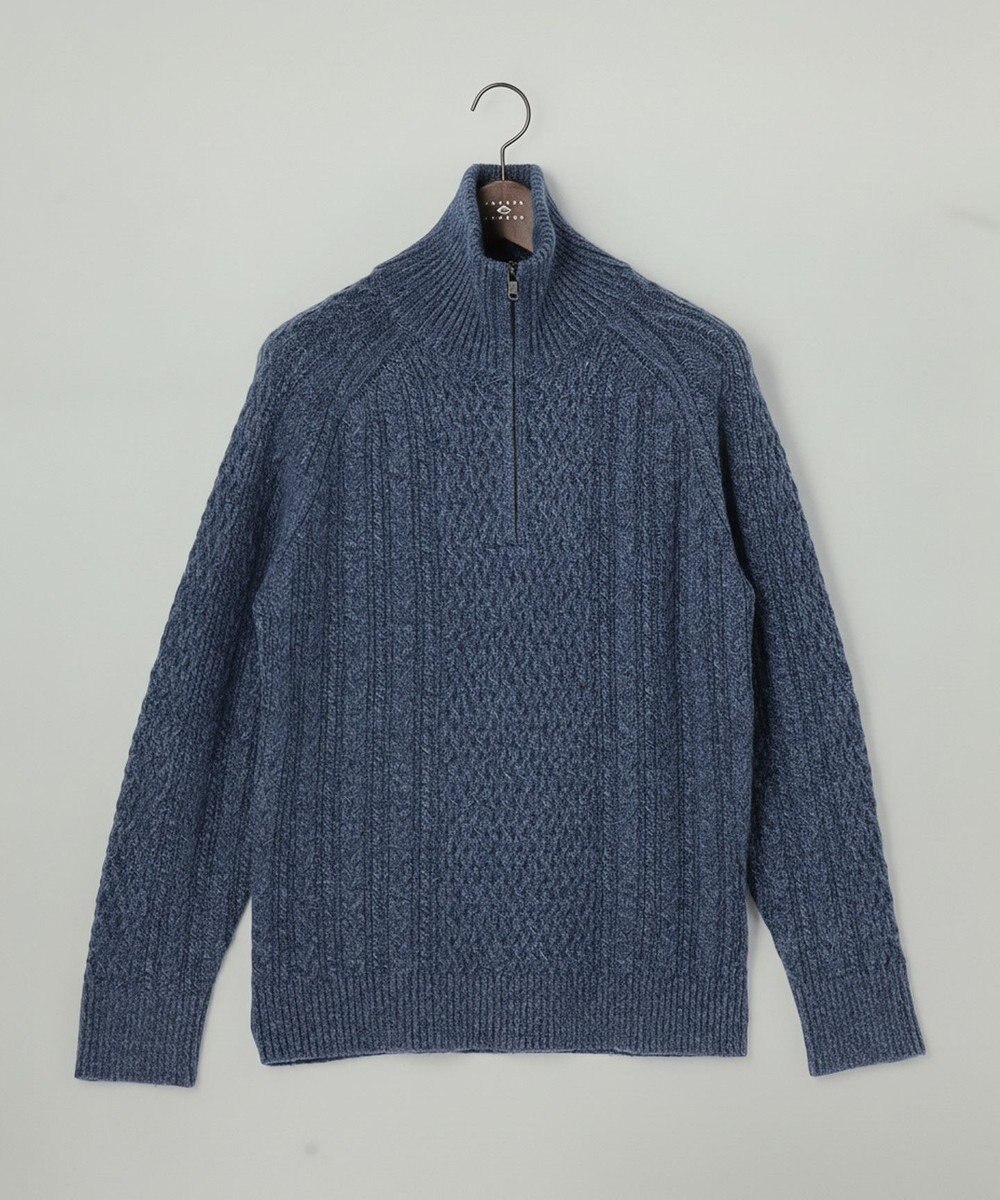 JOSEPH ABBOUD 【柔らか】ラムコットンハイネックジップ セーター 