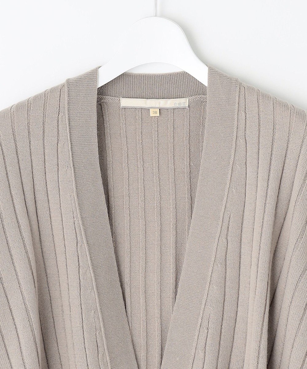 自由区 【洗える】ウールミックス ミドル丈カーディガン 