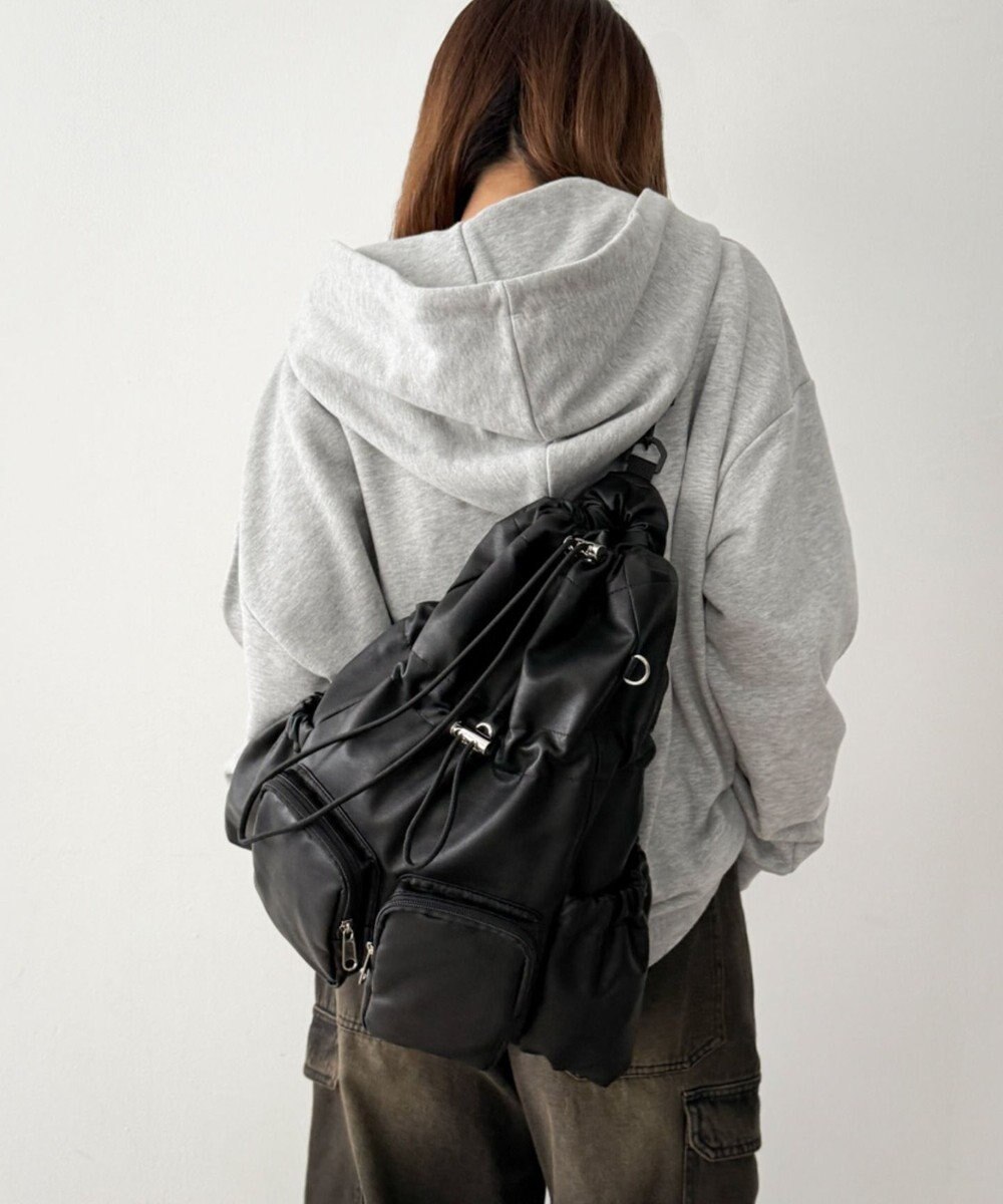 WEGO 【ユニセックス着用ITEM】2ポケットPUドロストナップサック 