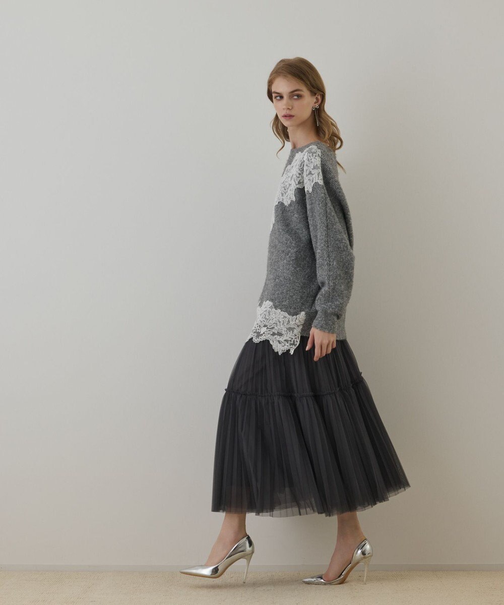 GRACE CONTINENTAL レースドルマンニットトップ 