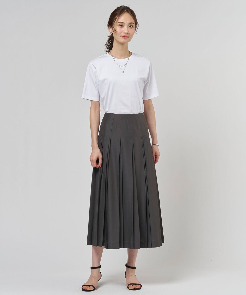 J.PRESS LADIES L エアリースパンボイル プリーツ スカート 