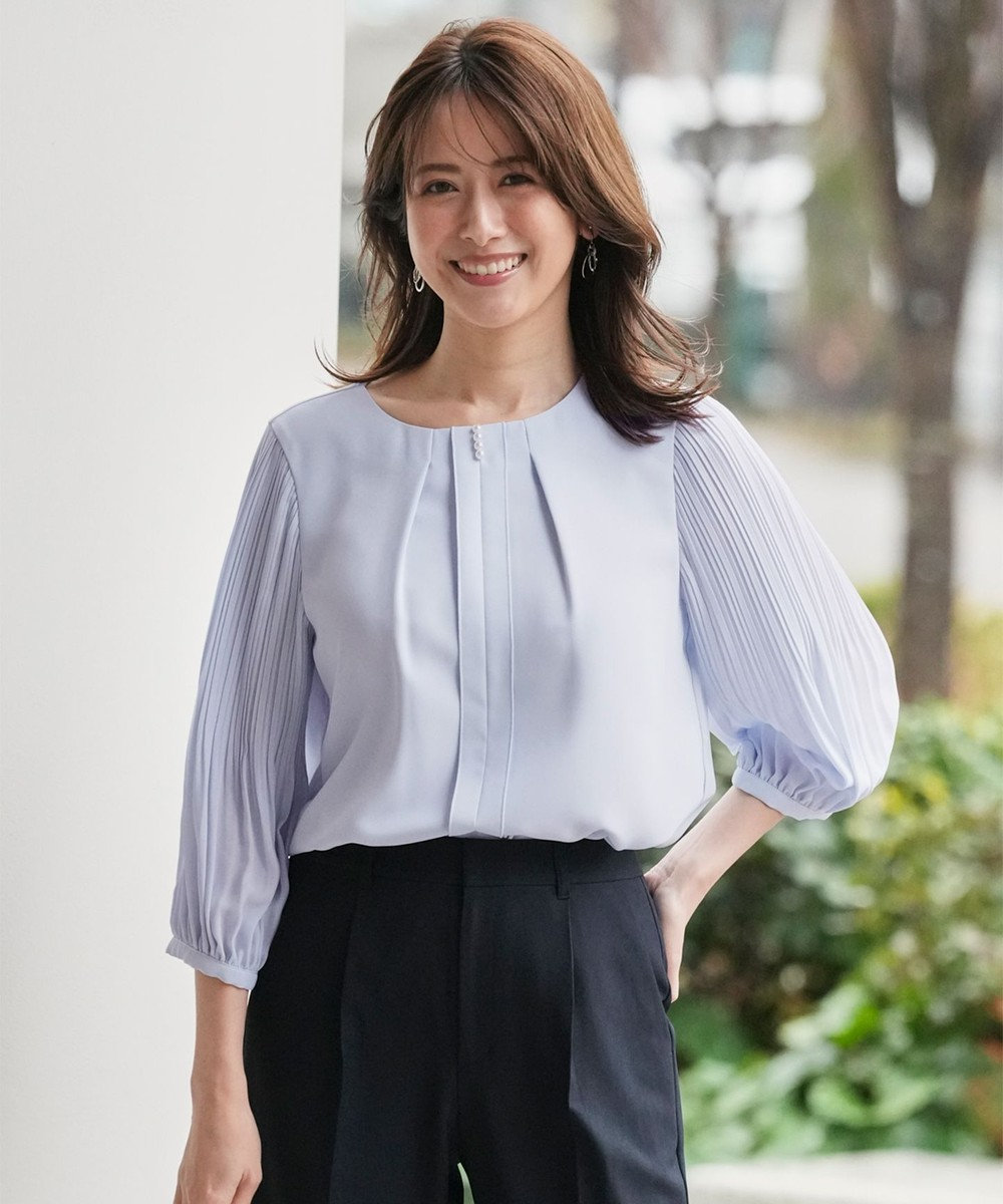 ANY SIS プリーツスリーブ ブラウス 