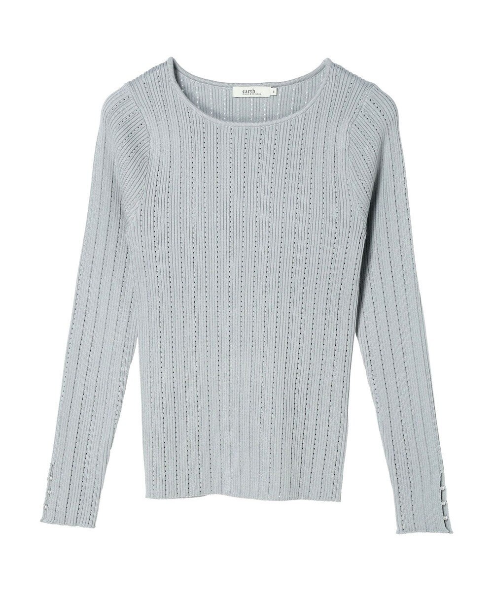 earth music&ecology ランダムリブパールニットプルオーバー 