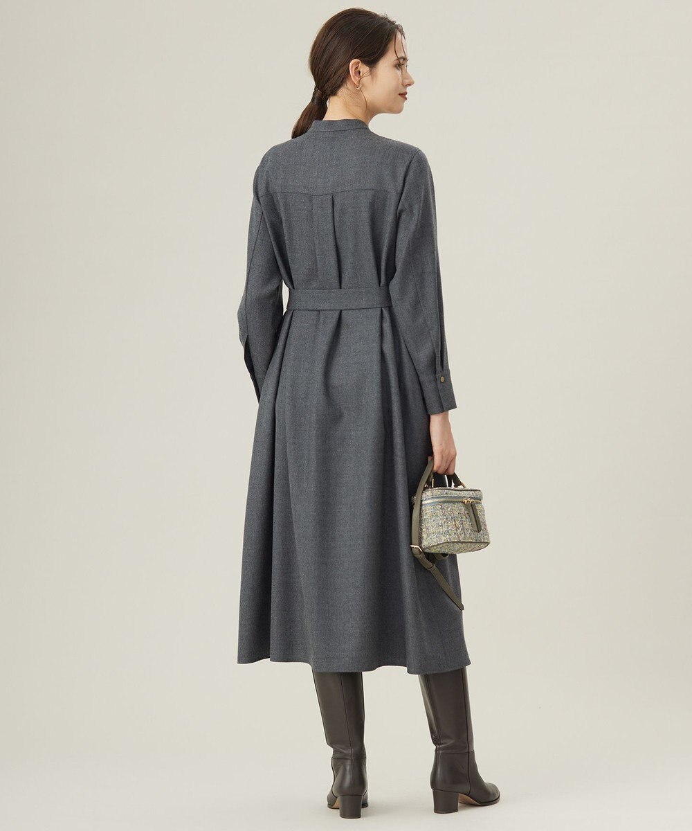 自由区 ウールジョーゼットシャツ ワンピース 