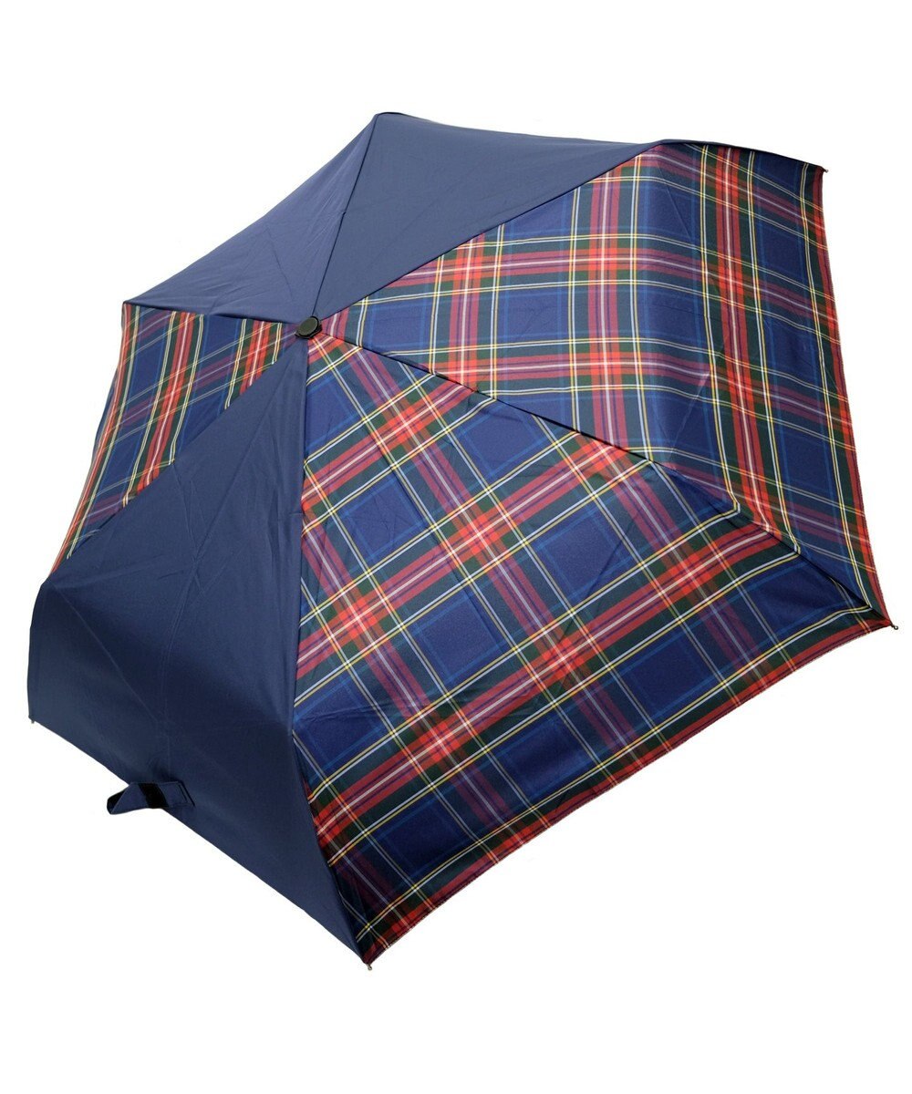 +RING 【簡単/便利】UNISEX 自動開閉式 折傘58cm NVY-CHK T1237 