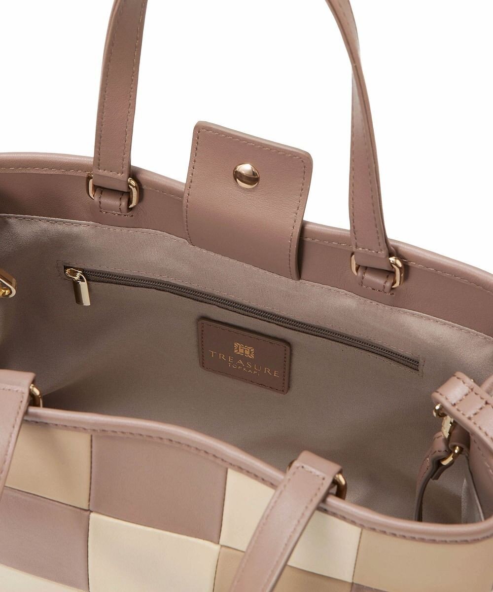TOPKAPI 【TREASURE TOPKAPI】スムースレザー パッチワーク ショルダー付 トートバッグ 