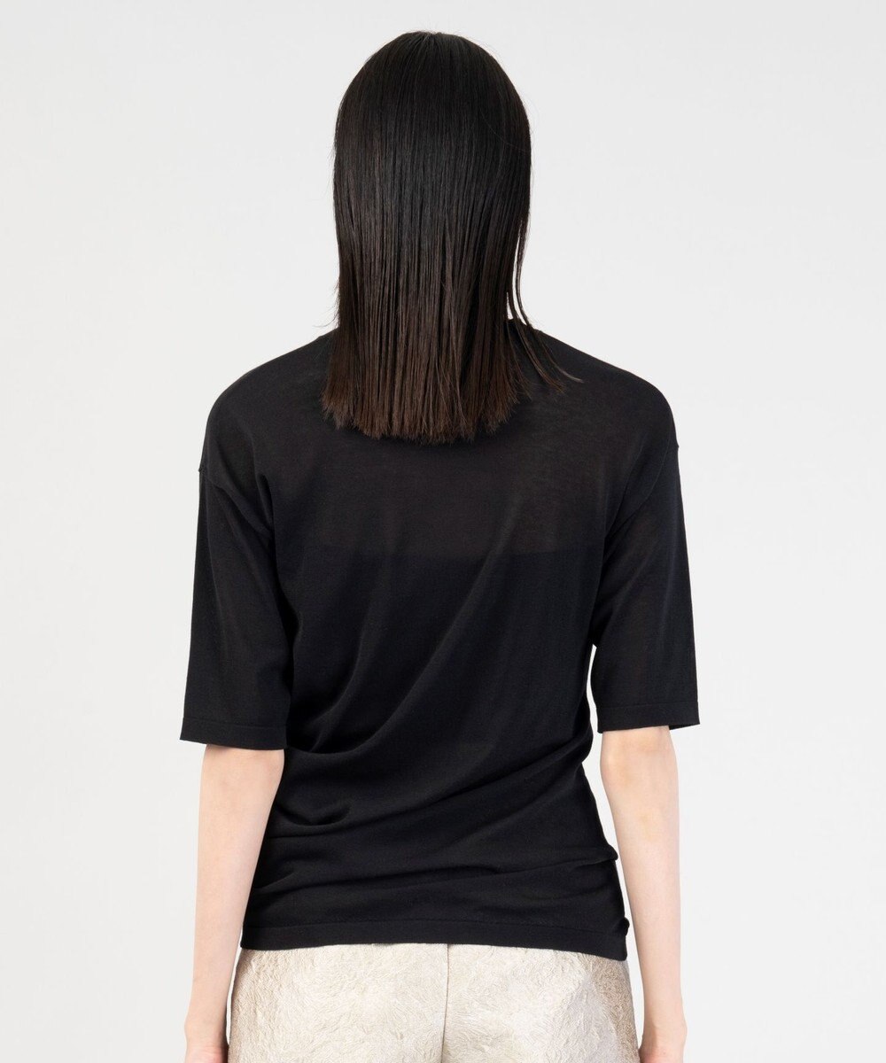 23区 【エステータ】シアーニット 5分袖ドレープ 