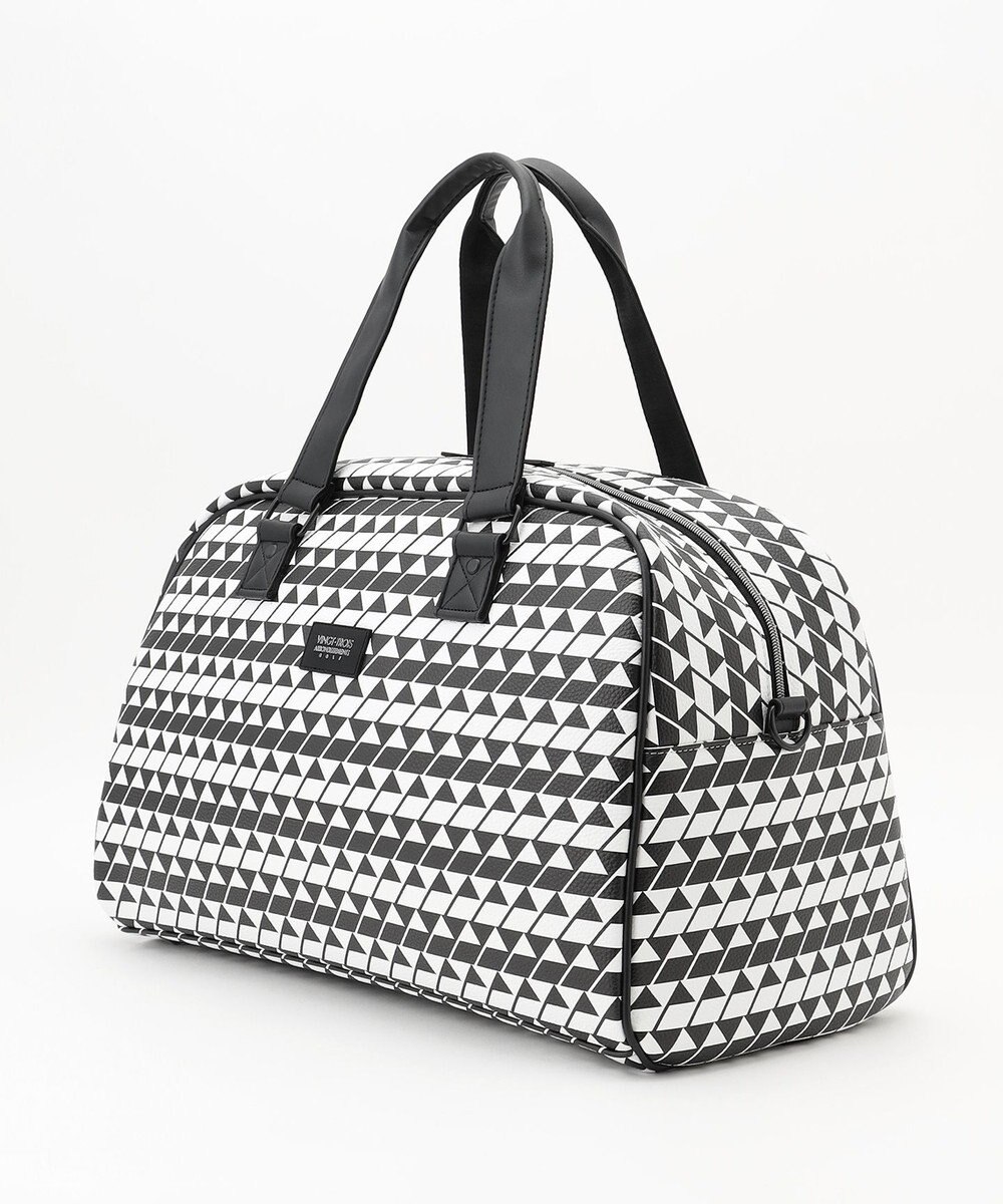 23区GOLF 【UNISEX】フラッグ総柄ボストンバッグ　シューズ収納付きの大容量　ショルダー持ちも可能 