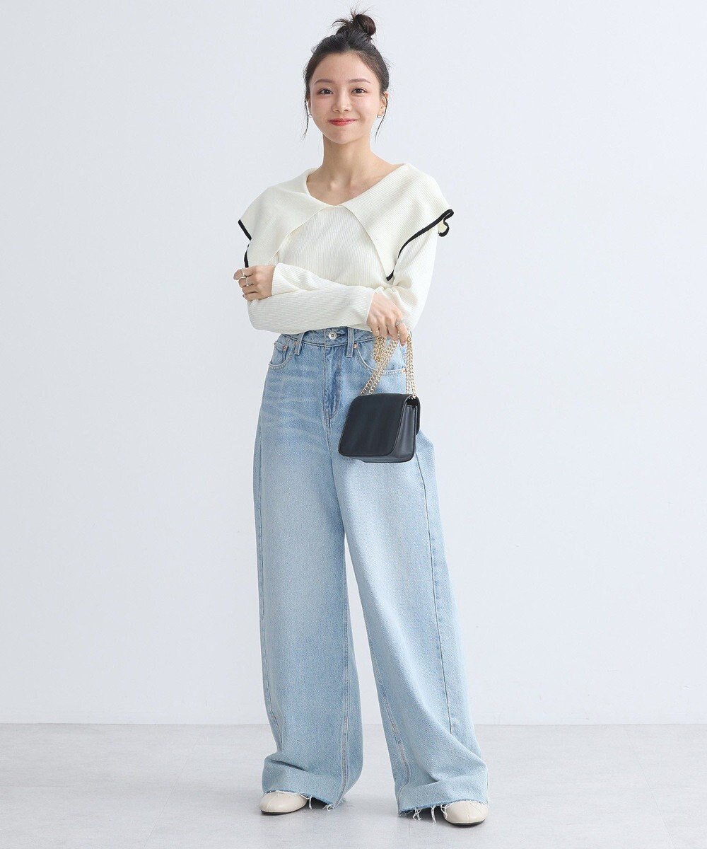 earth music&ecology ビックカラーオフショルニットプルオーバー 