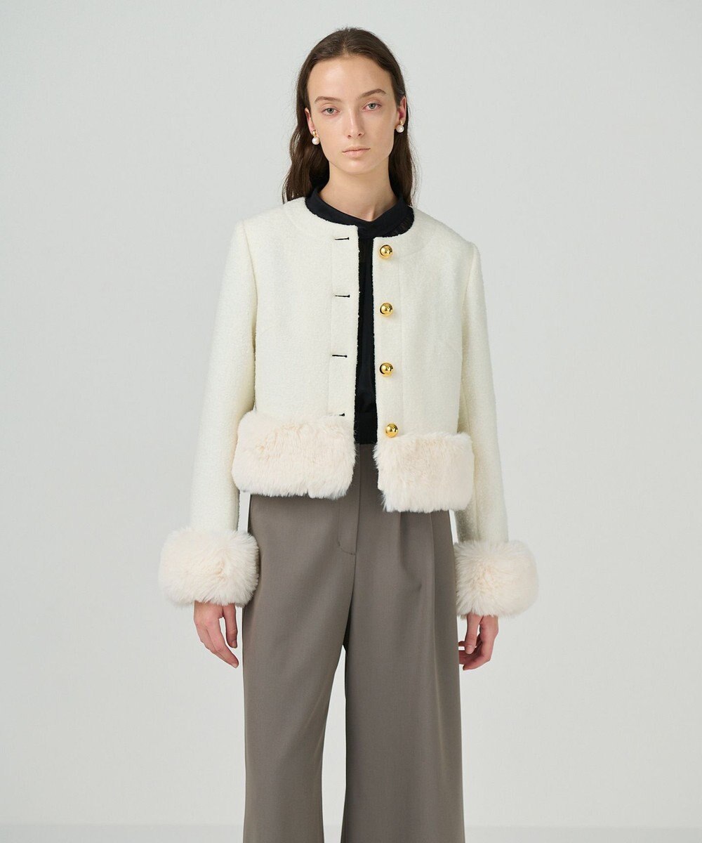 GRACE CONTINENTAL ツイードコンビジャケット 