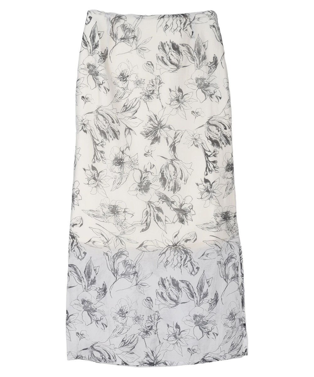 Green Parks モノトーンフラワータイトスカート 