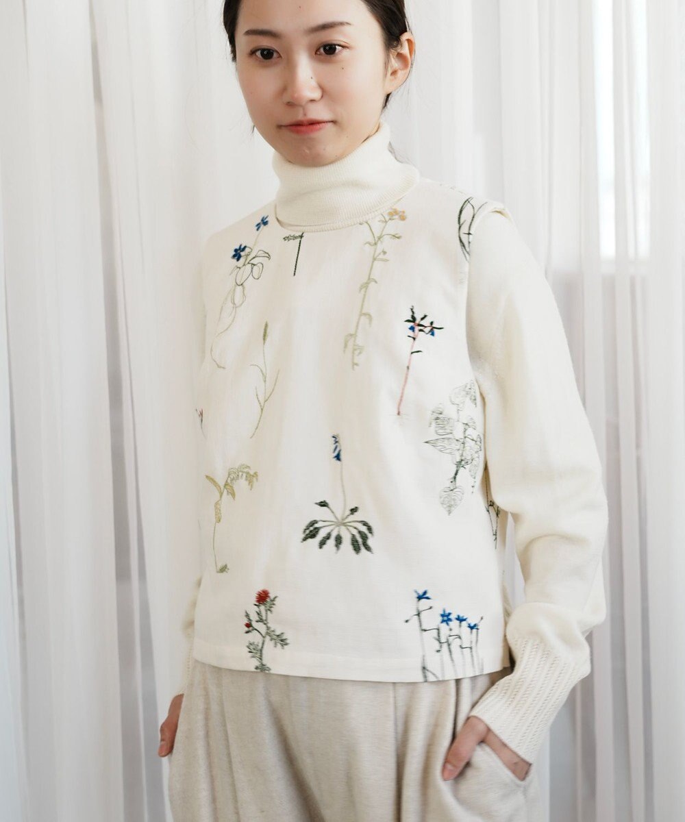 muuc ボタニカル刺繍ベスト 