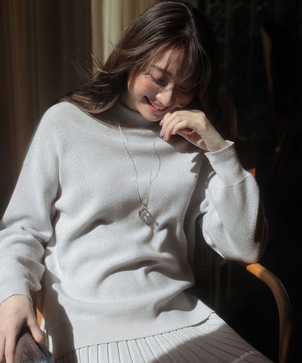 ANY SIS CICA加工 ビューティ畔ボトルネック ニット 