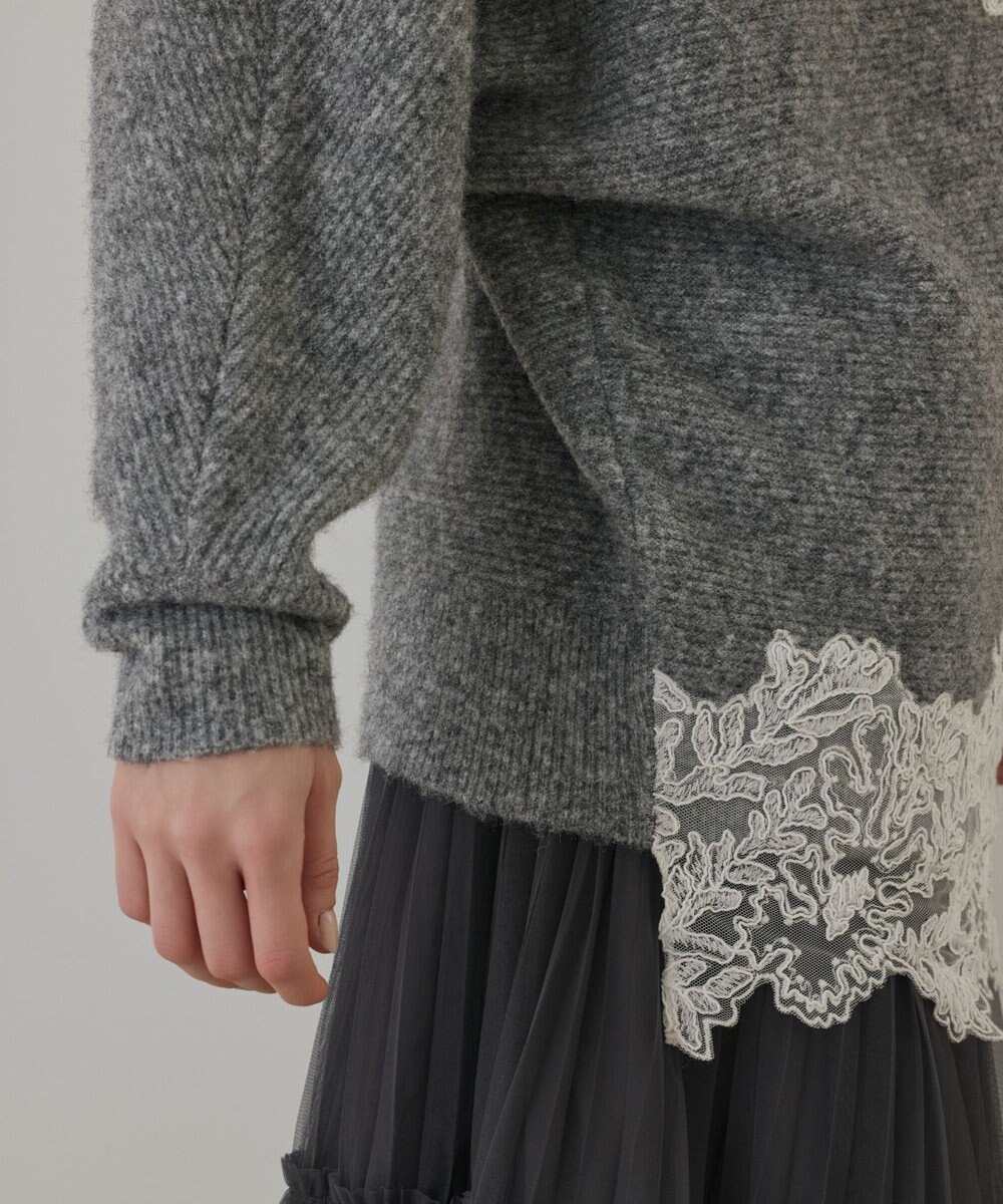 GRACE CONTINENTAL レースドルマンニットトップ 