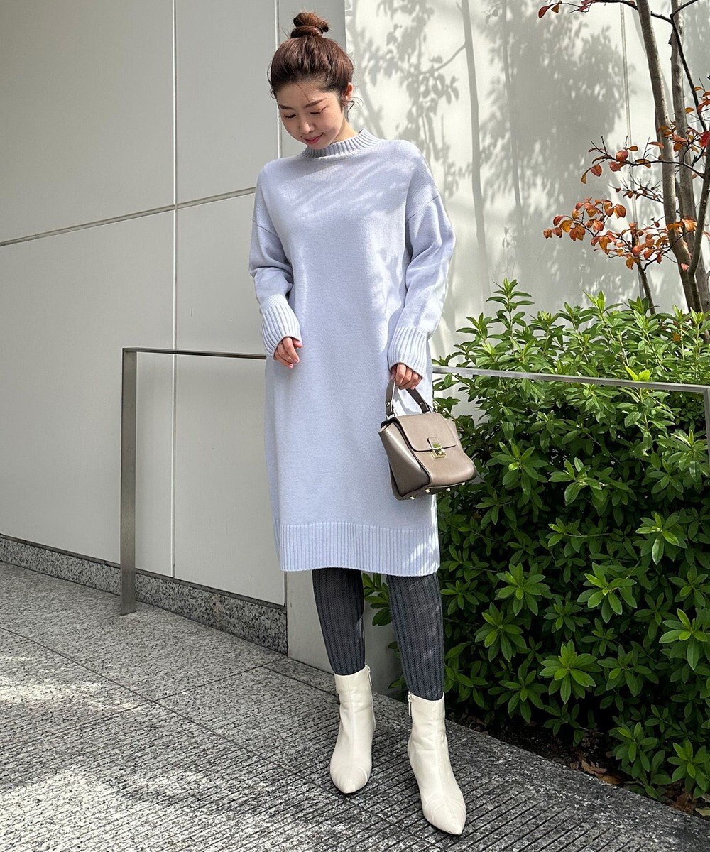 UNFILO 【洗える】チュニック ニットワンピース 