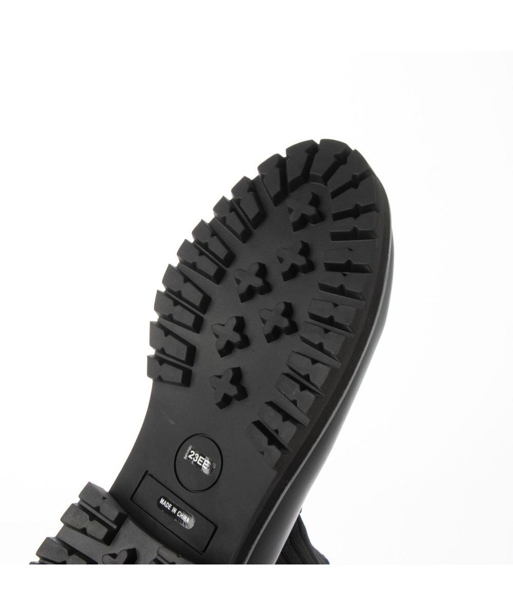 ing <ing>【サスティナブルシリーズ】ラウンドトウリブニットブーツ 