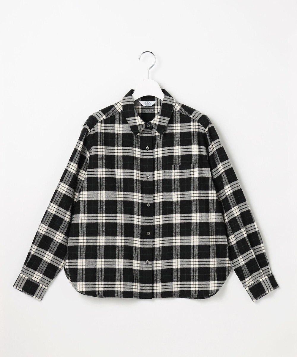 J.PRESS LADIES S コットン起毛タータンチェック ショート丈 シャツ ブラウス 