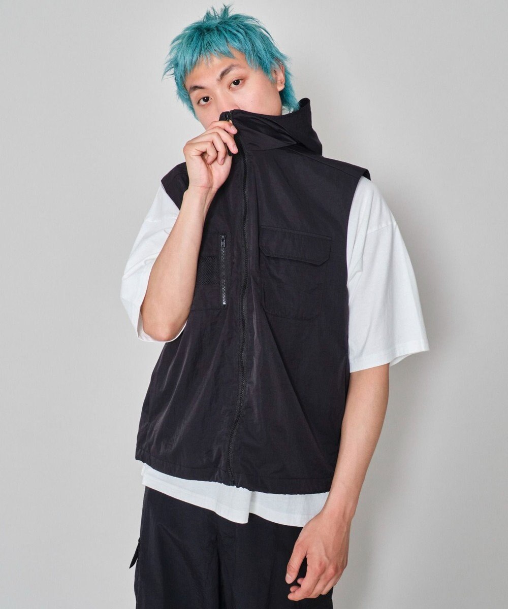 WEGO 【ユニセックス着用ITEM】フードナイロンベスト 