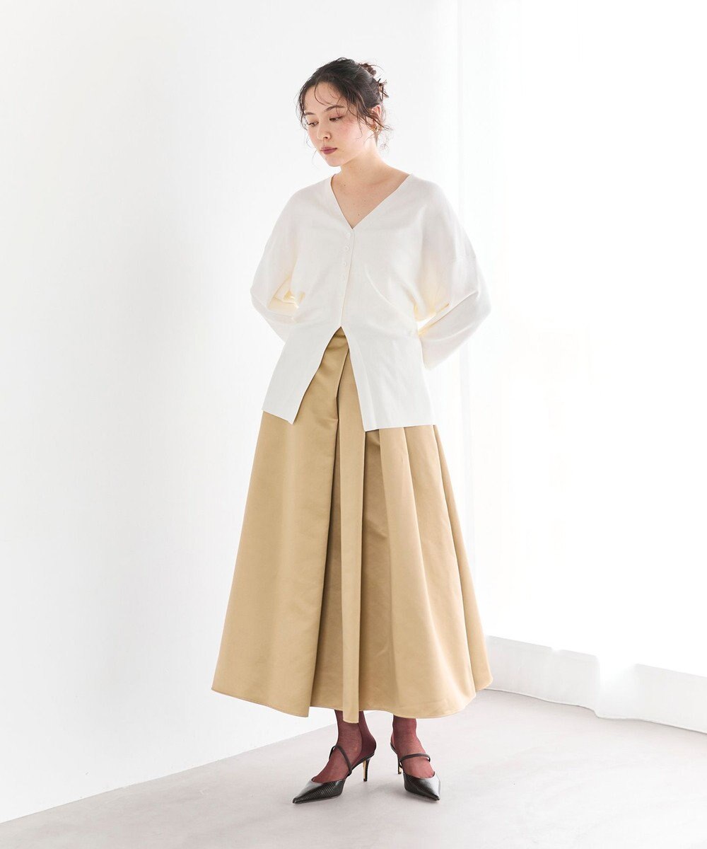 #Newans ヘビーサテンフレアースカート 