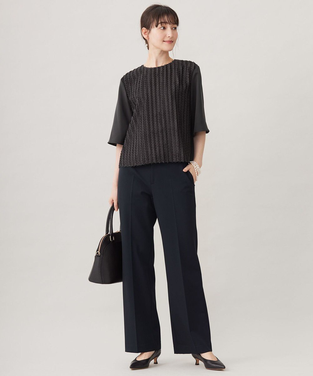 自由区 【WEB限定カラーあり・撥水加工・洗える】TRギャバストレート パンツ 