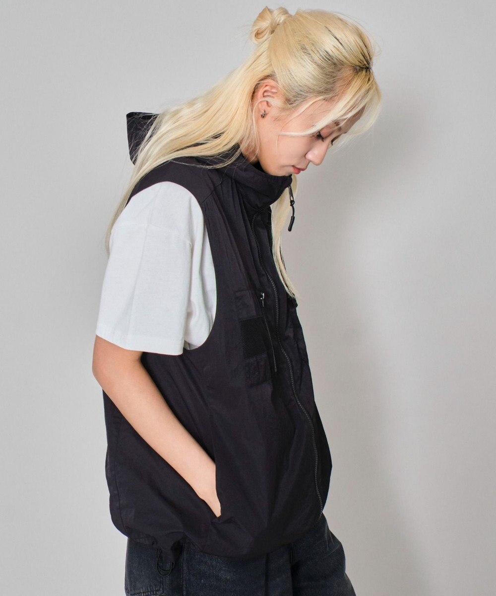 WEGO 【ユニセックス着用ITEM】フードナイロンベスト 
