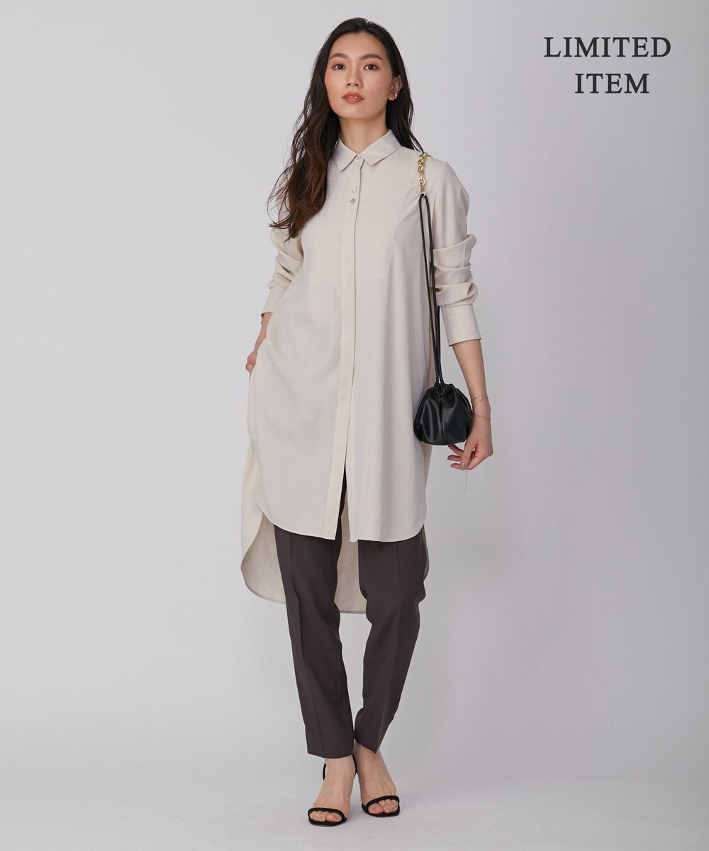 ICB 【WEB限定】 アセテートレーヨン ロングシャツ 