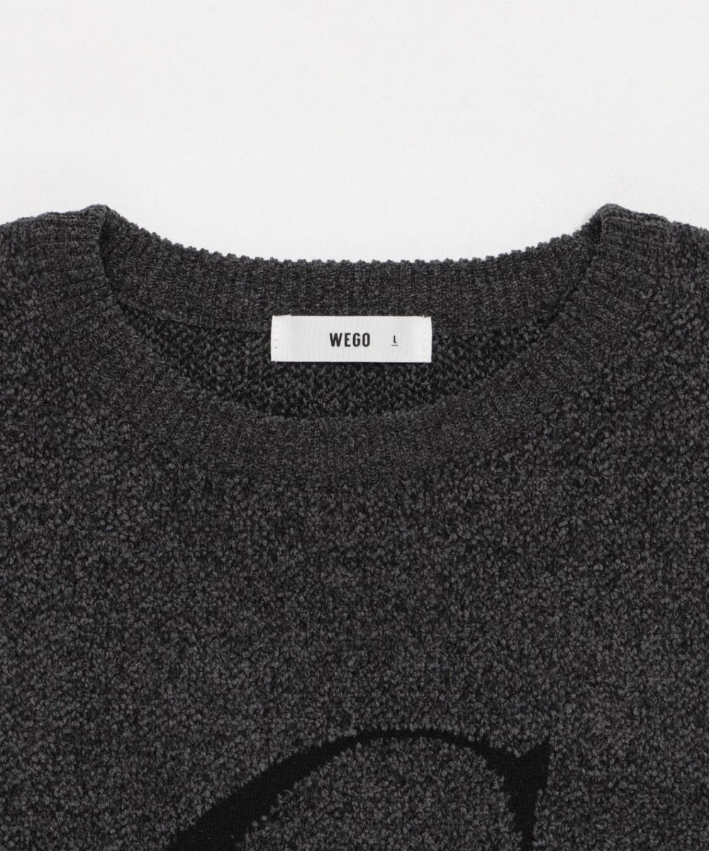 WEGO 【ユニセックス着用ITEM】ベロアモールグラフィックプルオーバー 