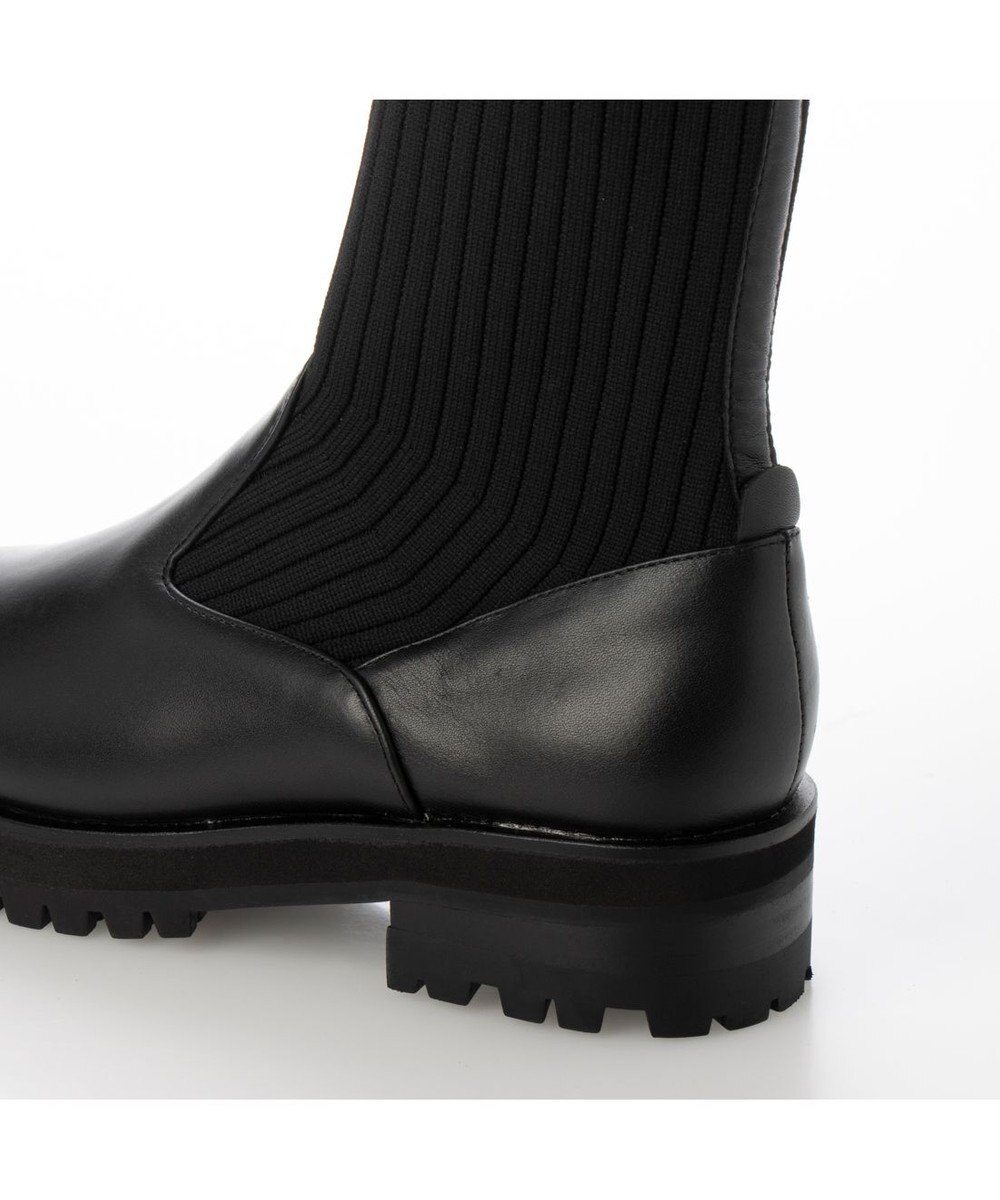 ing <ing>【サスティナブルシリーズ】ラウンドトウリブニットブーツ 