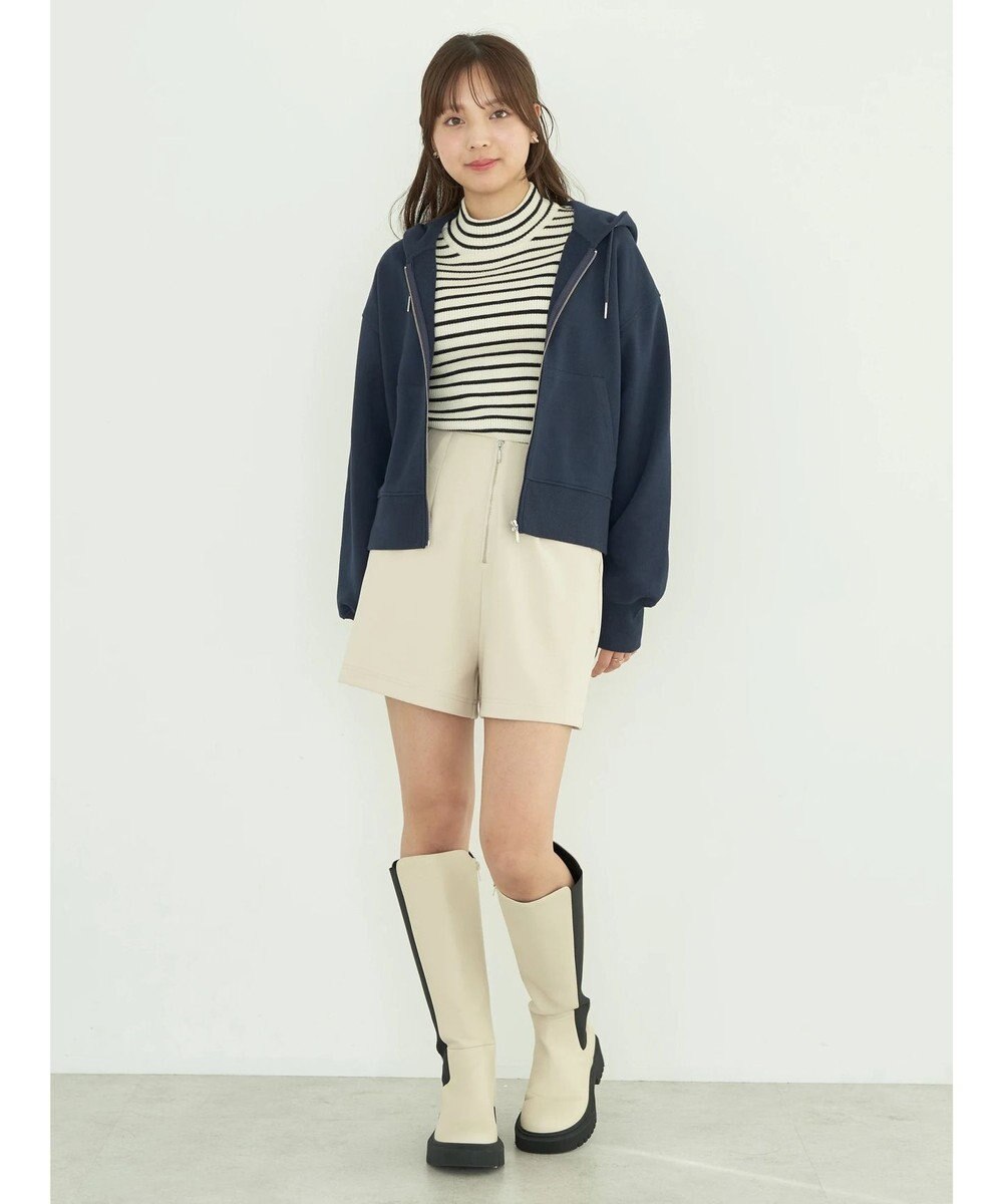 earth music&ecology フロントジップショートパンツ 