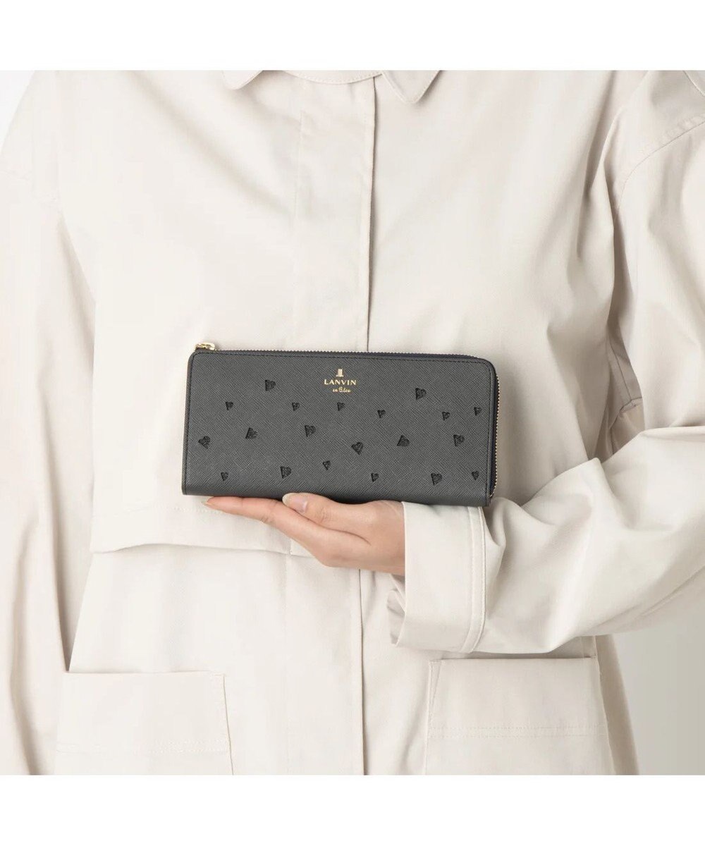 LANVIN en Bleu リュクサンブールハート Lファスナー長財布 