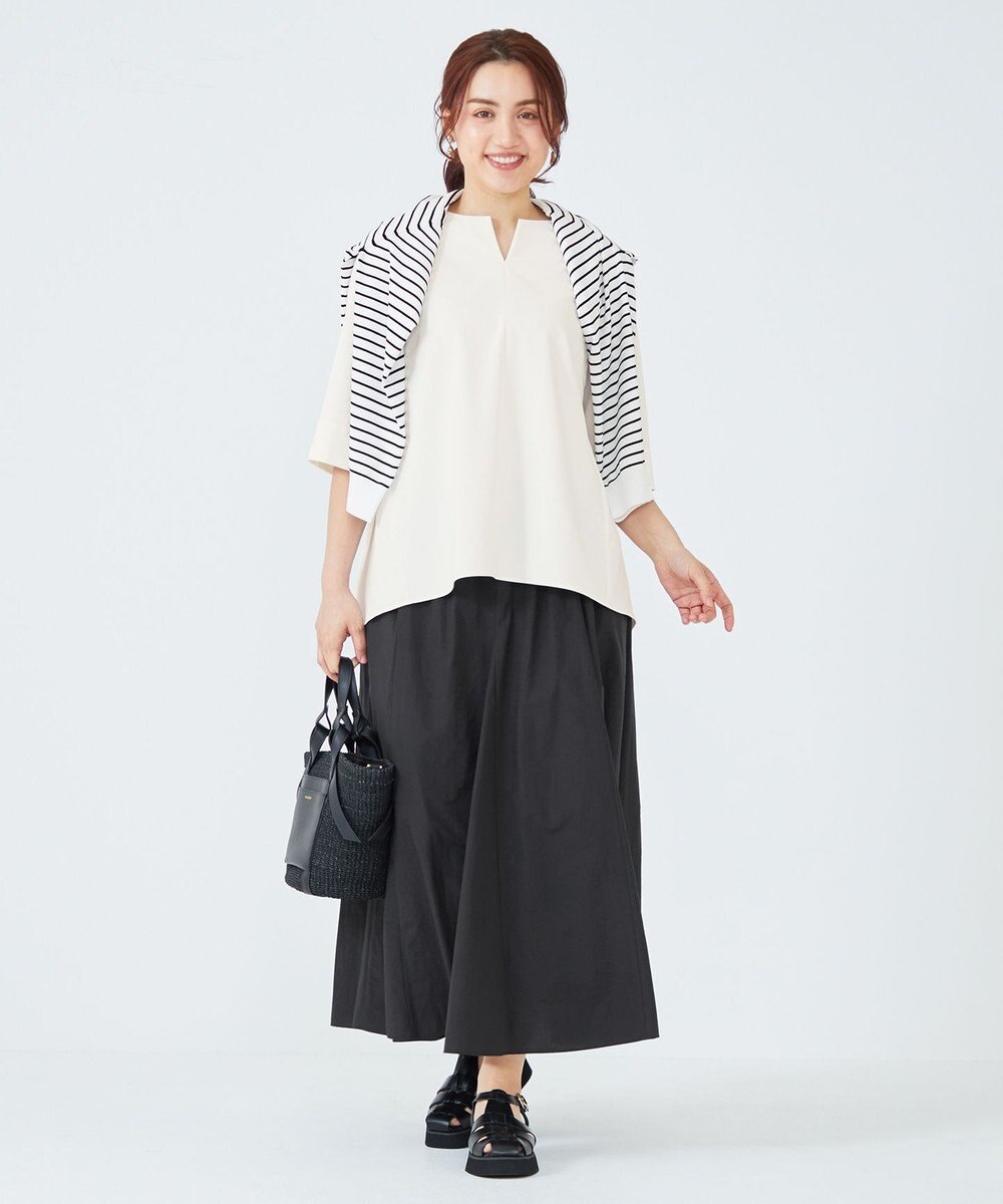 23区 L 【Lサイズ限定】ハイストレッチツイル ブラウス 