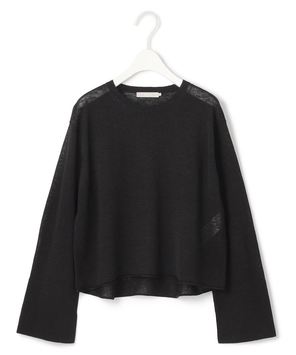 ICB 【洗える】 リネンレーヨンハイゲージ クロップドプルオーバー 